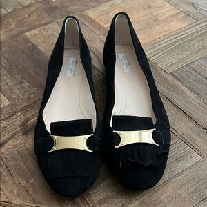 Cole Haan Black Flats with Gold Detail size 8.5